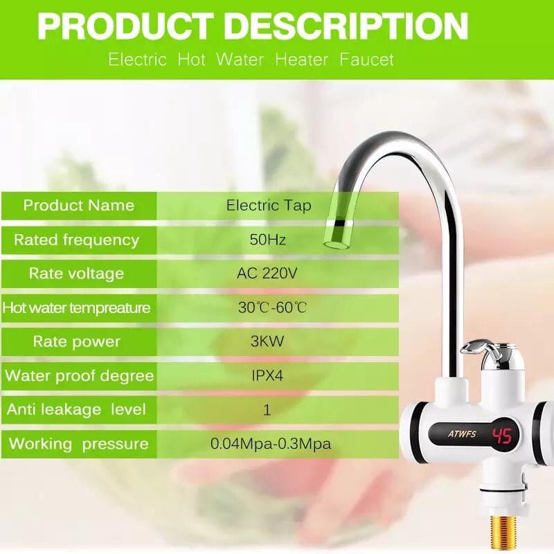 Electric Faucet Tap, Electric Hot & Cold Water Tap, Instant Water Heater Electric Faucet Tap, Electric Hot & Cold Water Tap, Instant Water Heater
